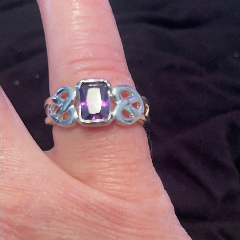 Vintage Sterling Silver and Amethyst Women's Ring